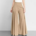 thumbnail image 1 of HUPOM Womens Wide Leg Pants Casual Womens Pants Track Pants High Waist Rise Ankle Flare-Leg Yellow M, 1 of 9