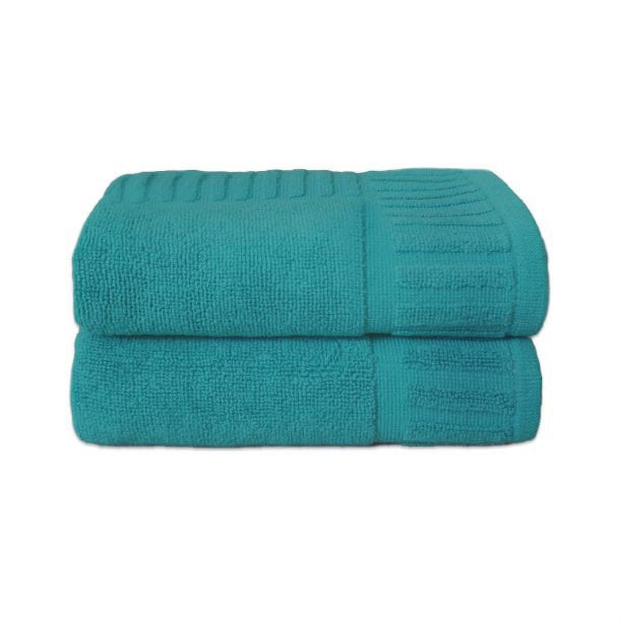 HURBANE HOME 2 Piece Green Bath Mat Rug Set, 100 Cotton with Rip