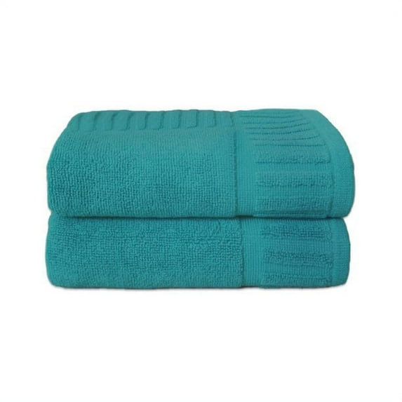 HURBANE HOME 2 Piece Green Bath Mat Rug Set, 100% Cotton with Rip Design