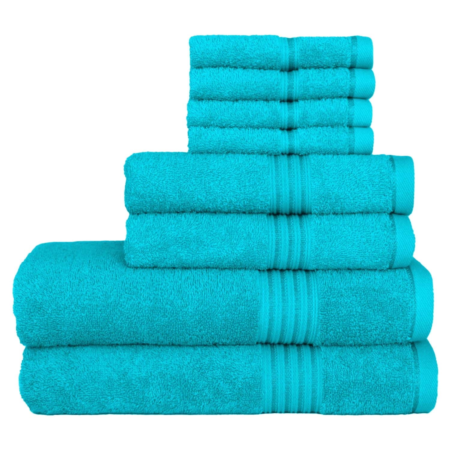 HURBANE HOME Highly Absorbent 8 Pieces Bathroom Towel Set Soft, 100% Cotton, Highly Absorbent