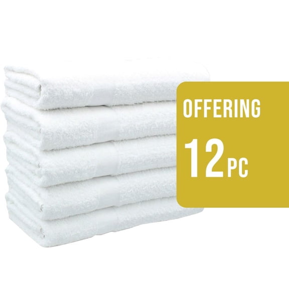 HURBANE  HOME Bath Towels - Set of 12 Premium Pieces for Ultimate Comfort and Style (White)