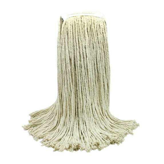 HURBANE HOME Premium Cotton Wet Mop - 32 oz, Pack of 12, White Color, Narrow Band Design