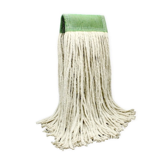 HURBANE HOME Premium Cotton Wet Mop - Wide Band, 24 oz - Pack of 6, White. Ideal for All Surfaces
