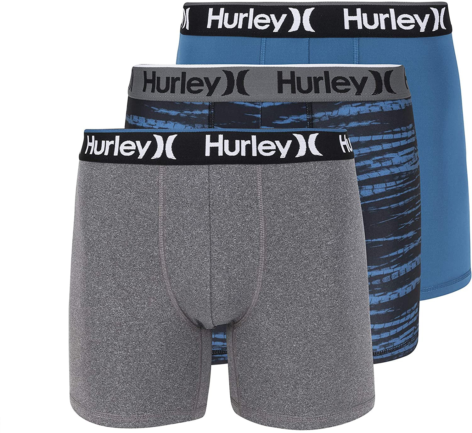 HURLEY BOXER X3 - 211 BOX INDUSTRIAL BLUE - XLARGE - MEN BRIEF UNDERWEAR 3  PACK 