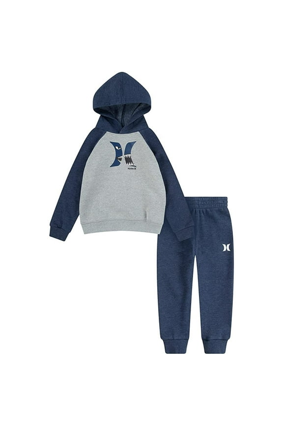 Boy's Shark Bait 2-Piece Hoodie & Joggers Set in Midnight Navy Heather, Infant 12M