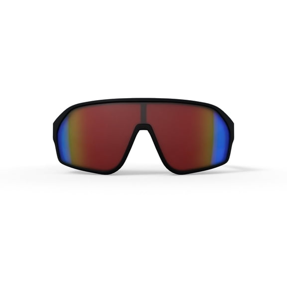 Hurley Scar HSM1017PS Shield Sunglasses Matte Black Frame Red Mirror Polarized Lens with AR Coating