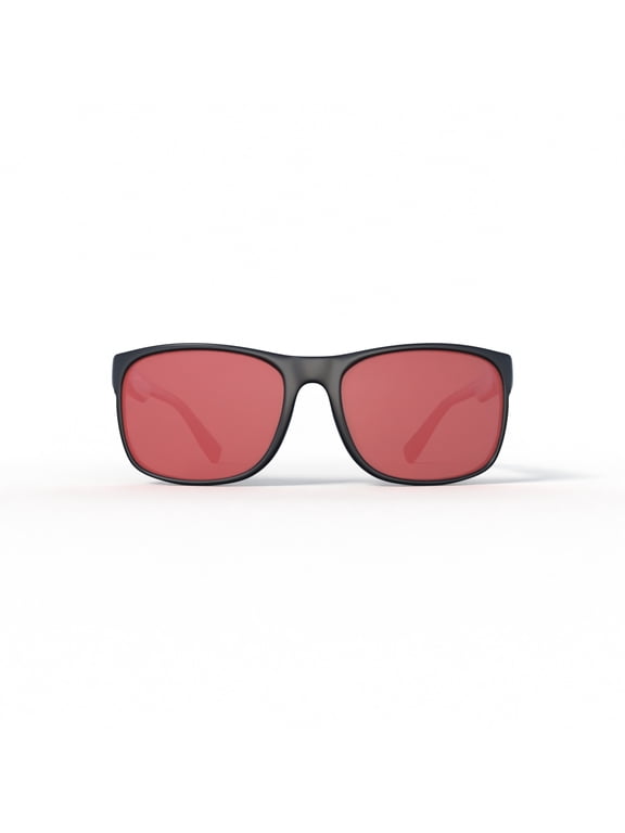 Verde HSM1011PS_003 Polarized Square Sunglasses Black/Red Frame and Red Mirror Lens