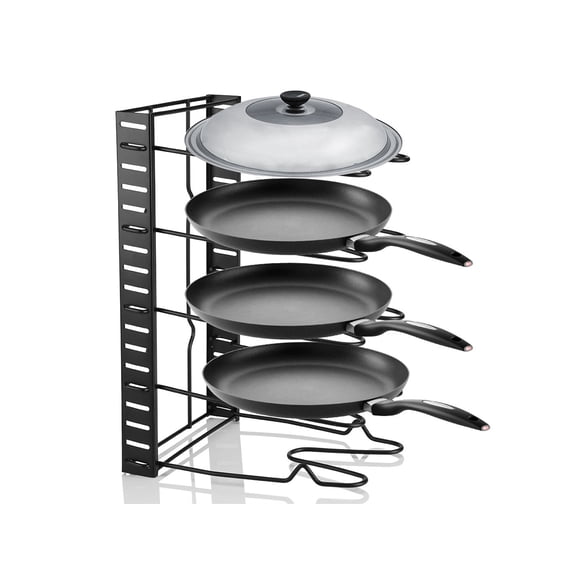 HURRISE Pot Storage Rack, Multi Tiers Pot Frying Pan Lid Storage Rack Organizer Kitchen Cookware Stand Holder