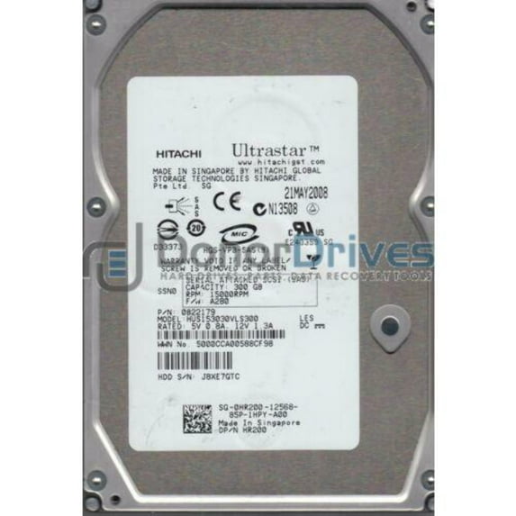 HUS153030VLS300, PN 0B22179, MLC A280, Hitachi 300GB SAS 3.5 Hard Drive