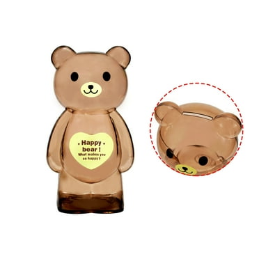 HUSAN Piggy Bank For Children Gift Creative Kid's Cartoon Coin Piggy Bank Transparent Cute Bear Save Money Box