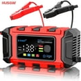 thumbnail image 1 of HUSGW 12V6A car and motorcycle battery charger color screen lead-acid lithium battery universal black red, 1 of 10