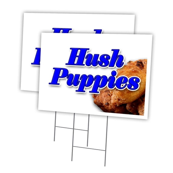 HUSH PUPPIES 2 Pack Of 18" x 24" Yard Sign & Stake | Advertise Your Business | Stake Included Image On Front Only | Made in The USA