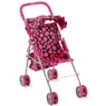 thumbnail image 1 of HUSHLILY - Foldable Baby Doll Stroller with Smooth Rolling Wheels with Adjustable Canopy & Basket - Pink & Black Polka Dots, 1 of 4