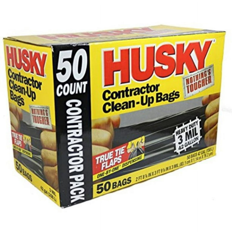 Husky 42 Gallon 3 mil Heavy Duty Contractor Clean-Up Trash Bags
