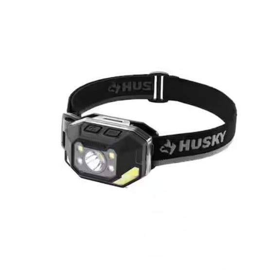 HUSKY 850 Lumens Dual Power LED Rechargeable Wide Angle Headlamp