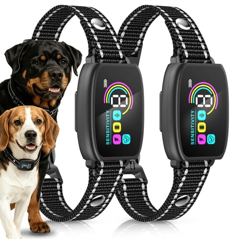 2 Pack Dog Bark Collar, 8 Levels Barking Collars for Two Dogs, Smart Auto Training Collars, Rechargeable Long-Lasting Safe Beep Vibration Shock Modes for Small Medium Large Dog