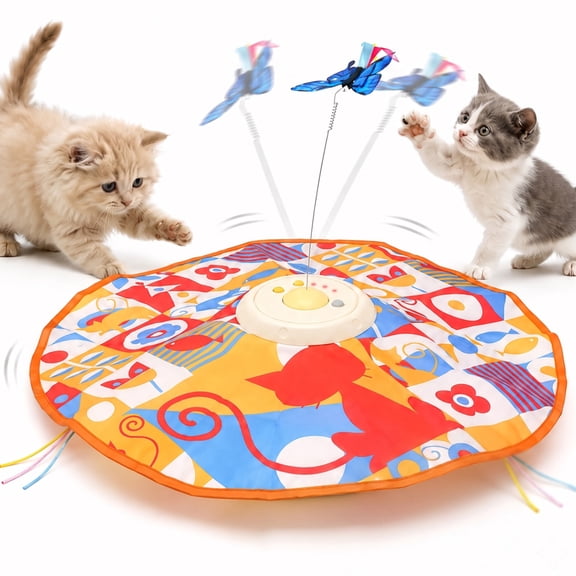 Interactive Cat Hunting Toy, 3 Speeds Automatic Cat Toy, 1200mAh Rechargeable Hide and Seek Cat Toy 3 Modes Touch Activated Exercise Toy for Indoor Cats Electric Kitten Toys