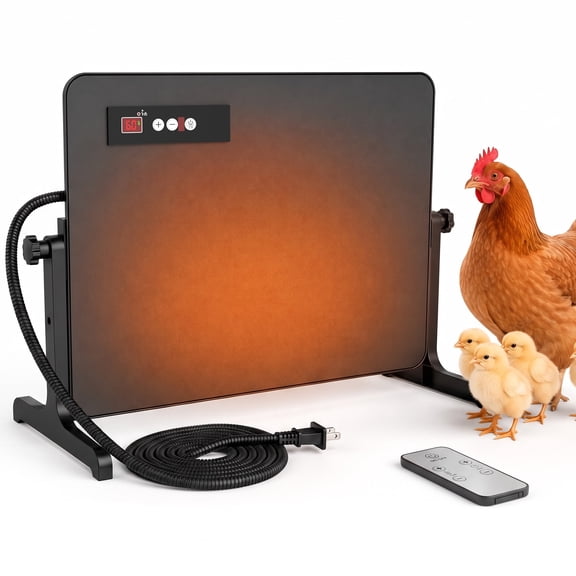 Hutact Chicken Coop Heater with Remote, 150W Graphene Brooder Heating Plate, Timing Auto off 176F 360 Angle & Height Adjustable Safe Warmer for Chicks, Poultry, Reptiles, Cats & Dogs
