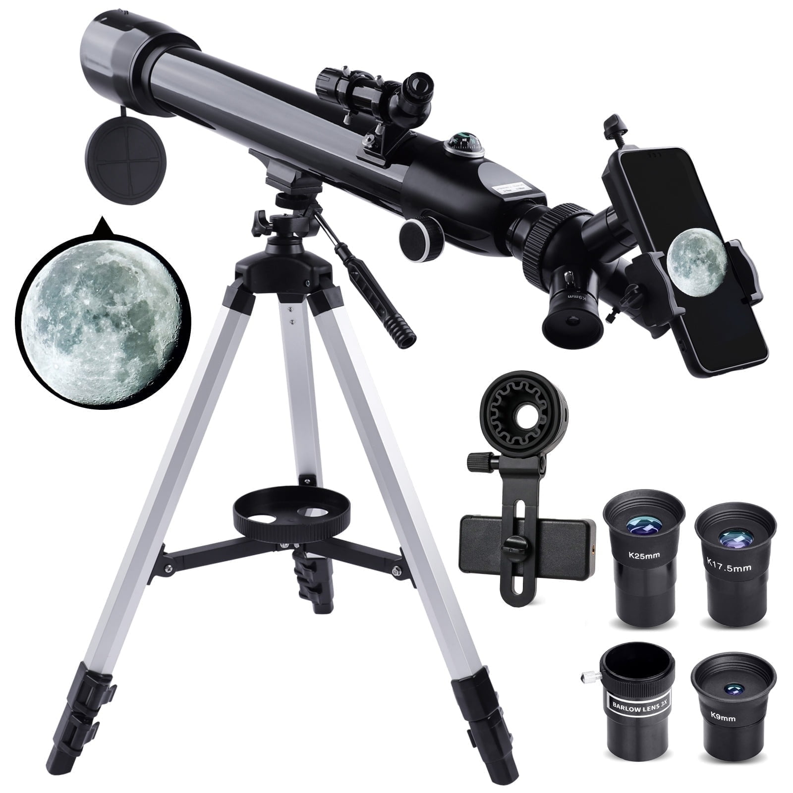 HUTACT Telescope for Adults, 700mm HD Astronomy Telescope w/3 Rotatable Eyepieces , 70mm Large Aperture, High Powered Astronomy for Stargazing, Observing Moon