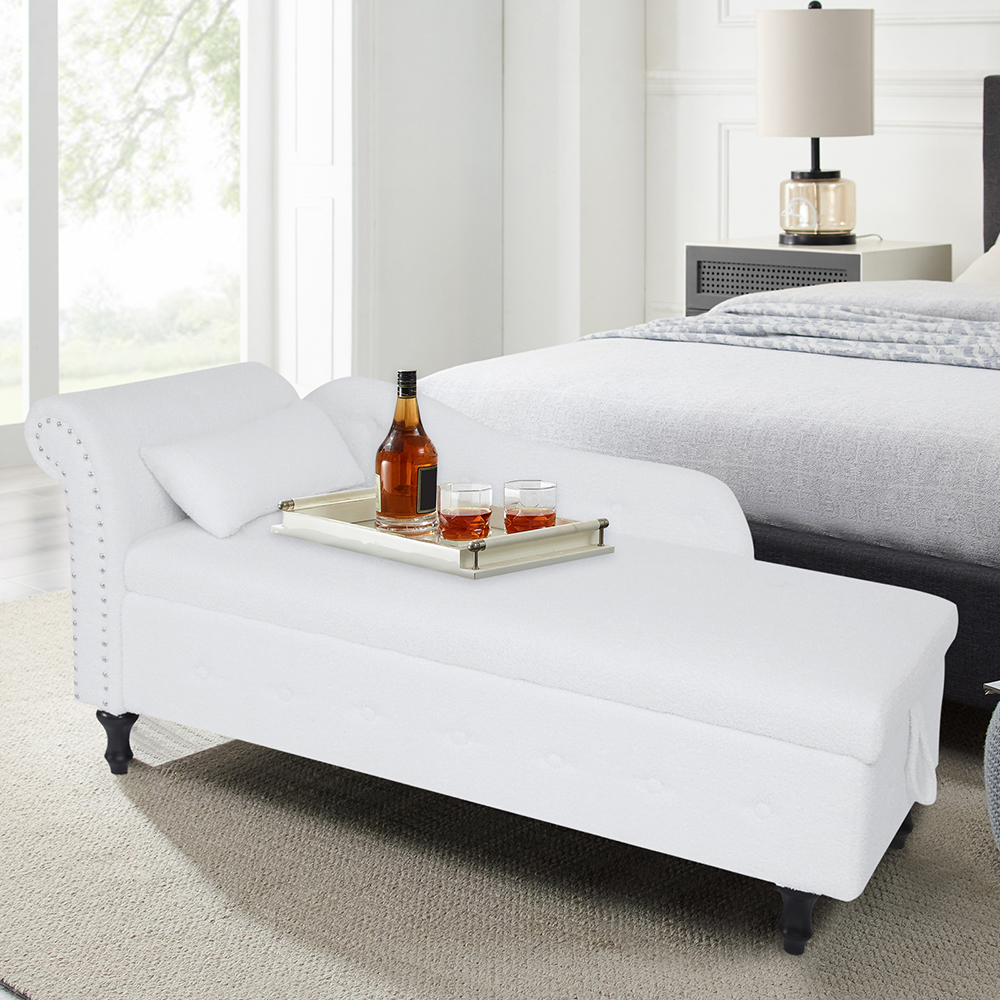 HUTWIFE Teddy Storage Benches End of Bed 50" Rolled Arm Bedroom Storage