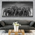 thumbnail image 1 of HUUDNHYK Africa Elephant Painting-Black and White Elephant Family Painting-Elephant Decorative Painting-Animal Picture Canvas Print Wall Decor 100x50cm (40x20in) Unframed, 1 of 6