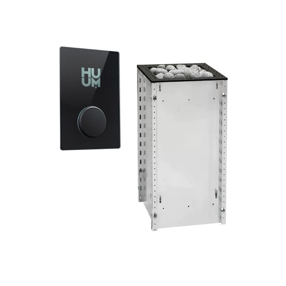 HUUM CORE6 UF 6kW Series, Sauna Heater, Customizable Exterior with UKU Wifi, Glass, Black Inlay (Sauna Stones Included)