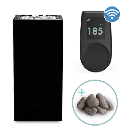 HUUM CORE9 9kW Series, Sauna Heater, Black Exterior with UKU Wifi Control, Black (Sauna Stones Included)