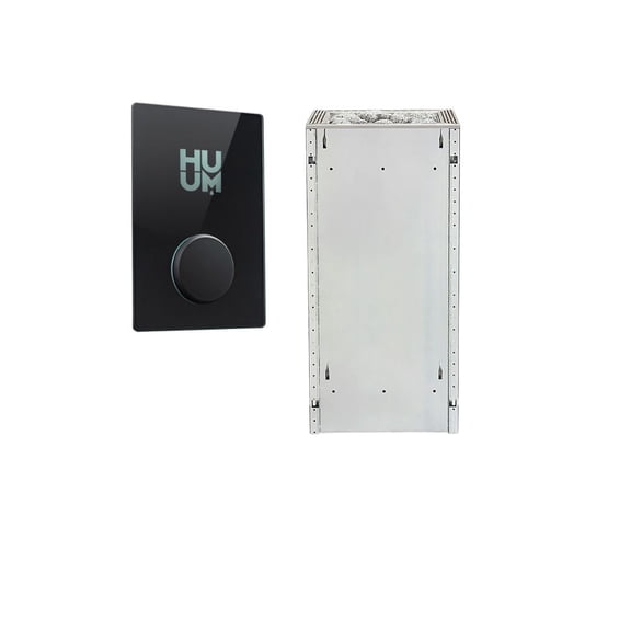 HUUM CORE9 9kW Series, Sauna Heater, Customizable Exterior with UKU Wifi Control, Glass , SS Inlay (Sauna Stones Included)