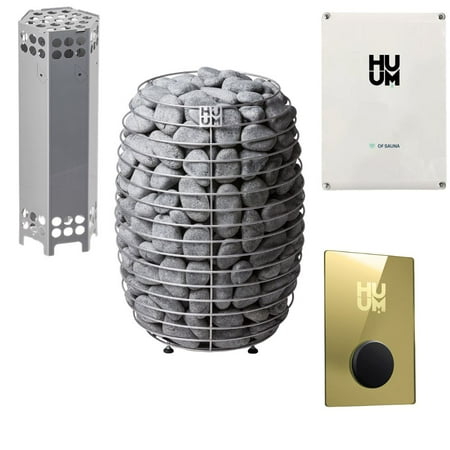HUUM Hive 12kW Sauna Heater with UKU Wi-Fi in Gold - Sauna Stones & Air Tunnel Included