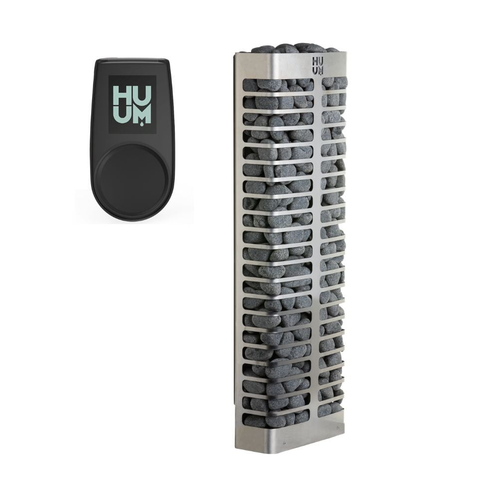 HUUM Steel 11kW Series Sauna Heater with UKU Local Black Control Bundles (Sauna Stones Included)