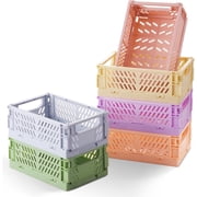 HUUSMOT 6-Pack Collapsible Small Plastic Storage Baskets, 5.9"x3.8"x2.2"