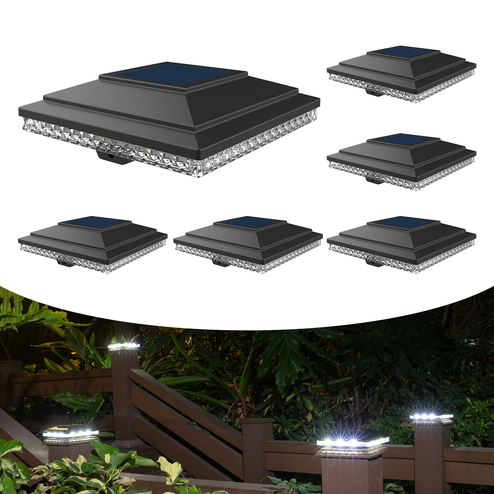 Bronze Solar Post Cap Lights Solar Post Cap Lights,Outdoor Deck Fence Post  Lights,Powerful Lithium Battery 4x4 Post Solar Lights, image size:1600x1600