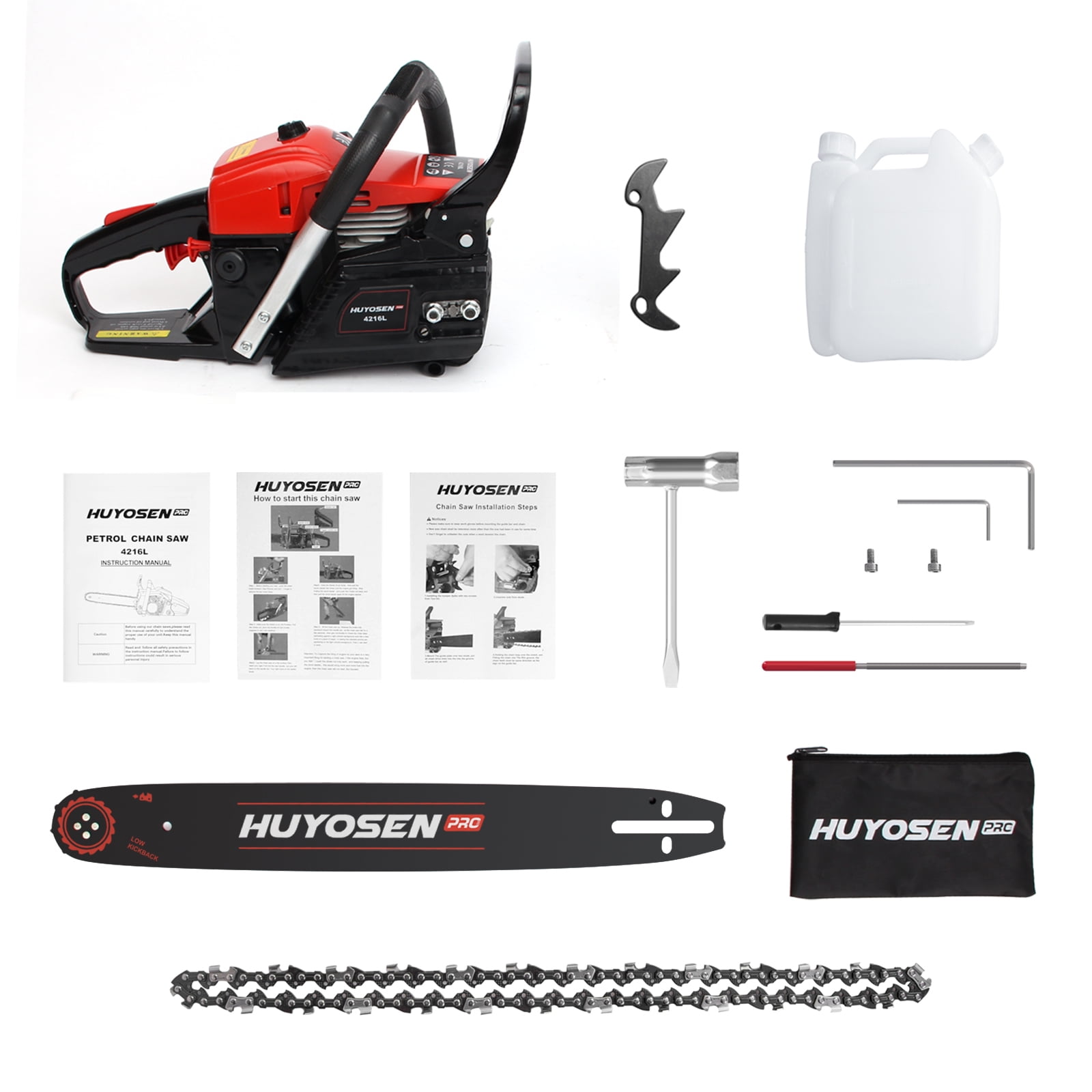 HUYOSEN Gas Chainsaw 42CC 2Cycle 16 in. Chainsaw for Trees/Farm/Garden