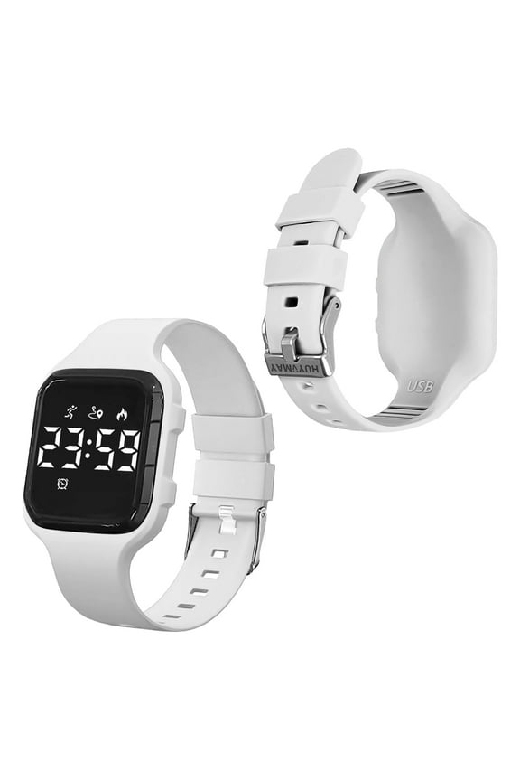 Fitness Pedometer Watch for Boys Girls Aged 5 to 16, Kids Fitness Tracker Without App, USB Rechargeable Watch with Alarm Clock Stopwatch