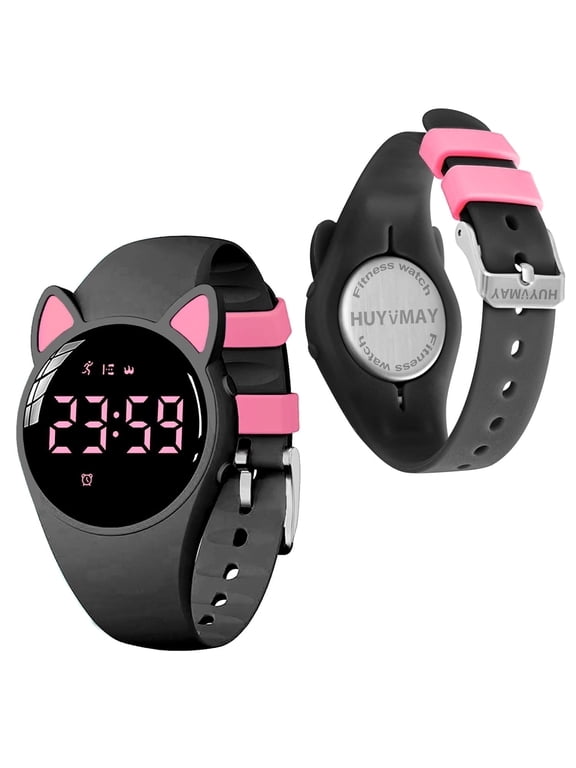 Fitness Tracker Pedometer Watch Without App/Bluetooth,1 Hour Charging for 30 Days Use, IP68 Waterproof Sports Watch with Step Counter Alarm Clock Timer for Girl Boy Kids 3-15 Years
