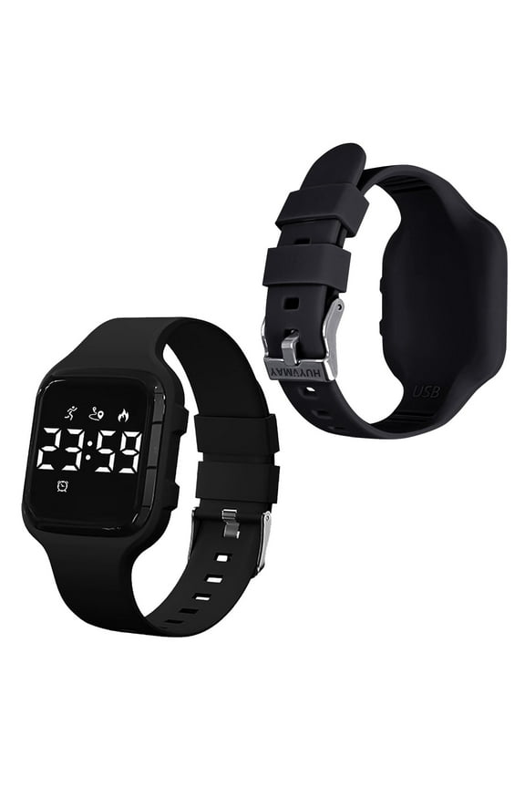 Kids Digital Pedometer Watch,USB Rechargeable Watch with Alarm Clock/Stopwatch/Calorie/Distance/Step Tracker for Boys Girls (Age Group 5-16)