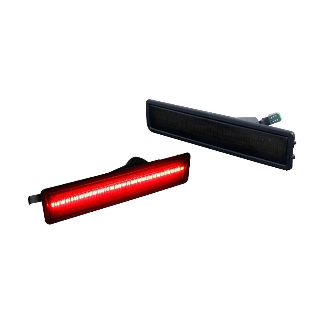 HUZOK 2X Smoked Lens Red Rear Bumper Side Marker Lights E30 3 E34 5 ...