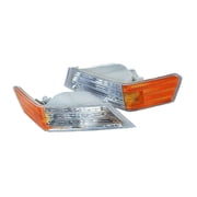 HUZOK Front Left + Right Parking Turn Signal Lights Corner Lamp Without Bulbs Clear & Amber Lens Set of 2 for Jeep for Patriot 2007-2017 3.94Inch-Item Height 68004180AC 12-5283-00-1