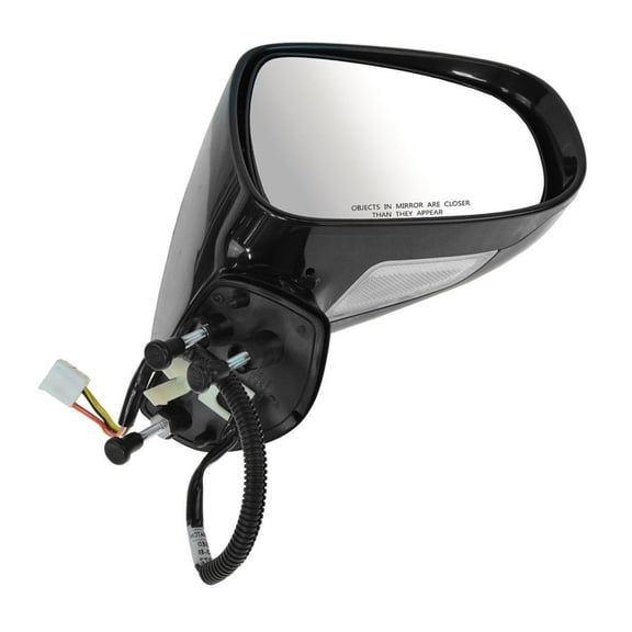HUZOK Mirror Power Heated Puddle Light 3-Mounting Hole Quantity Black Paint to Match Manual Clear Curved Electric for Lexus for IS250 Base 06-08 for IS350 Base 06-08 Plastic Front Right 7pc