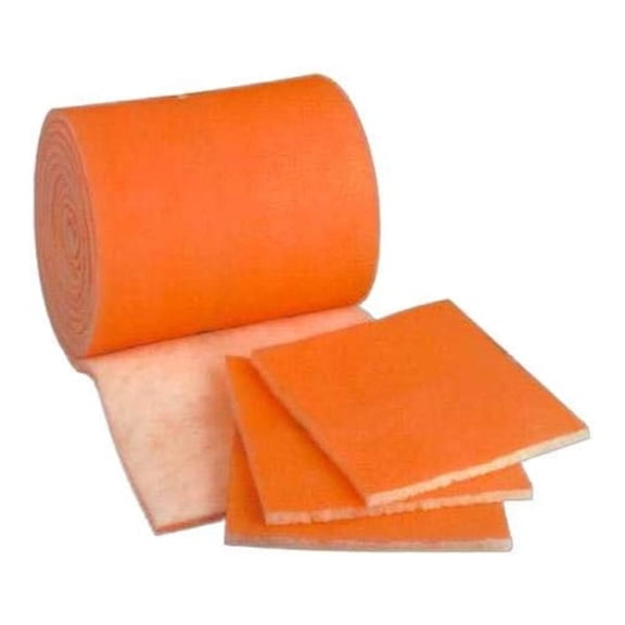 HVAC/Air Filter Media Roll, Orange/White MERV8 Polyester Media with Heavy Dry Tackifier - 1" x 25" x 24' Roll