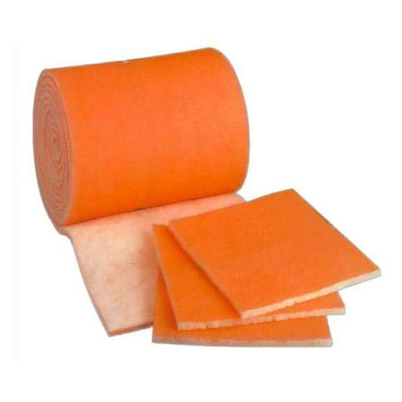 HVAC/Air Filter Media Roll, Orange/White MERV8 Polyester Media with a Heavy Dry Tackifier - 1 inch x 25 inch x 6 Foot
