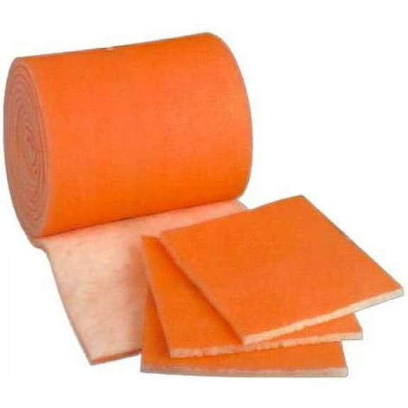 HVAC/Air Filter Media Roll, Orange/White MERV8 Polyester Media with a Heavy Dry Tackifier - 1 inch x 25 inch x 6 Foot