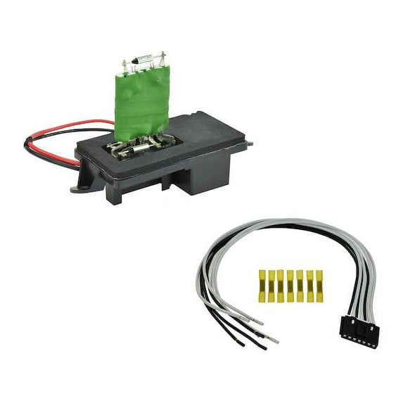 HVAC Blower Motor Resistor Kit 2 Piece Set - Compatible with 2007 Chevy Silverado 2500 HD Classic