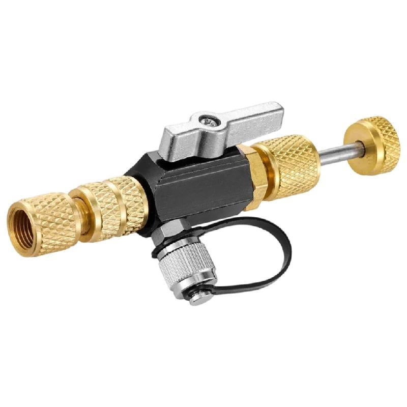HVAC Brass Remover Tool for R410A Systems with 1/4" Vacuum Port & Gauge
