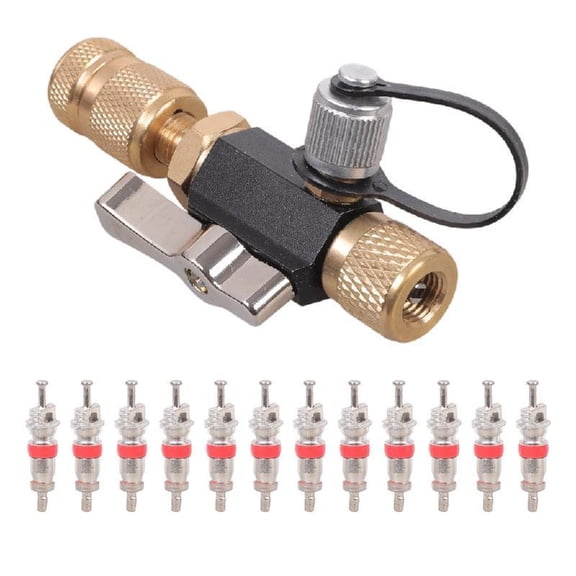 HVAC Brass Remover Tool for R410A Systems with 1/4" Vacuum Port & Gauge