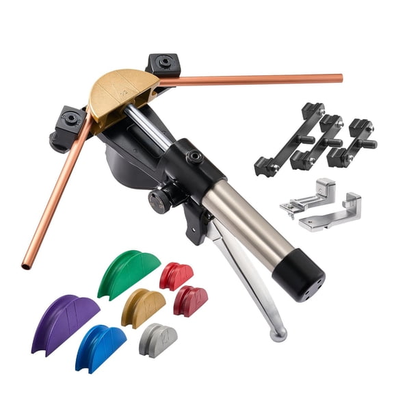 HVAC Copper Tube Bender Kit, 7 Dies for 1/4" to 7/8" Pipe, Forward/Reverse Hydraulic Bending Tool for Refrigeration and Auto Repair