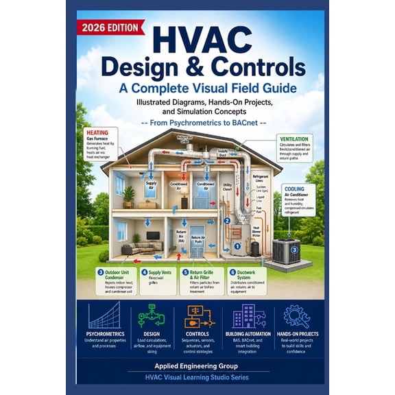 HVAC Design & Controls A Complete Visual Field Guide: Illustrated Diagrams, Hands-On Projects, and Simulation Concepts, (Paperback)