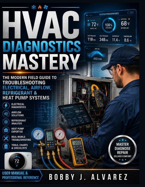 HVAC Diagnostics Mastery: The Modern Field Guide to Troubleshooting Electrical, Airflow, Refrigerant & Heat Pump Systems, (Paperback)