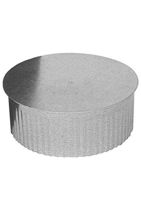 HVAC Duct Pipe Round End Cap/Plug, 30 Gauge, Galvanized, 5-In.