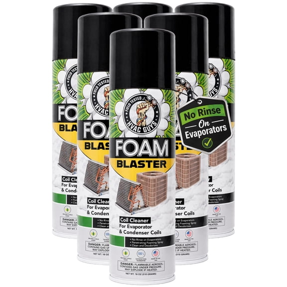HVAC GUYS Foam Blaster 6 Pack | AC Coil Cleaner Foam Cleaner | Neutral Citrus Scent